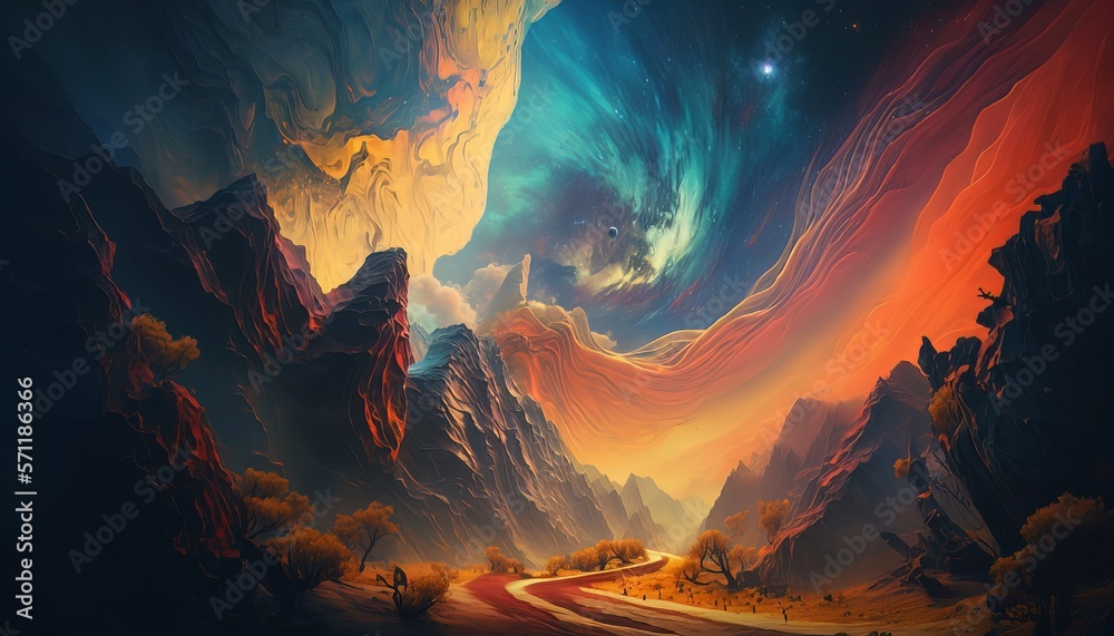 Canvas Prints astral fantasy rocky world planet background. generative ai technology.
