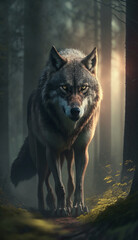 Wolf, Generative AI, Illustration