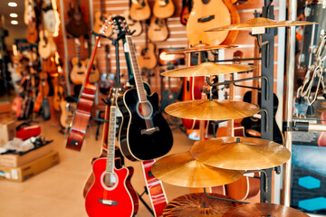In a musical instrument store