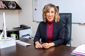 Smiling young adult elegant professional leader business woman, female executive manager...