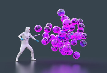 scientist fighting a virus