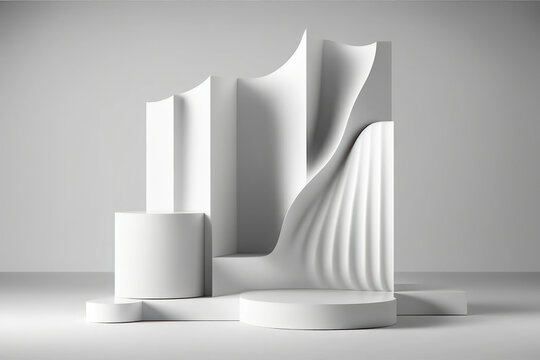3d display product abstract minimal scene with geometric podium platform. Generation AI