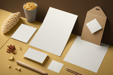 Italian pasta branding and packaging mockup. AI generation