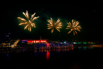 fireworks over the river