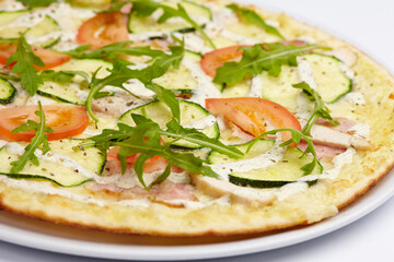 tasty pizza on the white plate