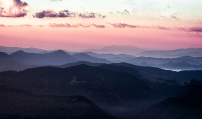 Obraz na płótnie Canvas Sunset Over Mountains
