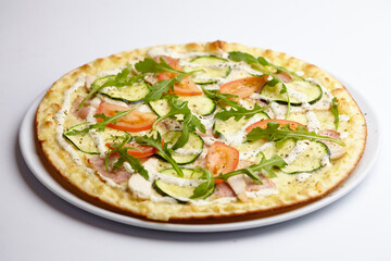 tasty pizza on the white plate