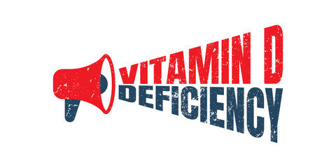Megaphone Vitamin D Deficiency. Vector Rubber Stamp.