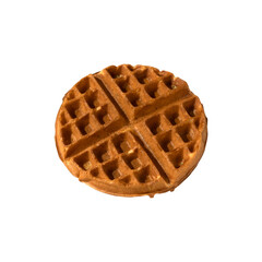 Homemade waffle isolated on white background