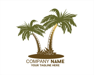 coconut tree grow lush logo vector
