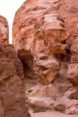 Wadi Musa, Jordan rocks view at Little Petra, Siq al-Barid