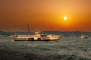 Ferry boat in bosporus. Istanbul.