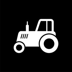  Tractor icon simple sign  isolated on black background. 