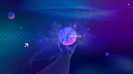 Futuristic Digital Interaction, AI Innovation, Metaverse Concept