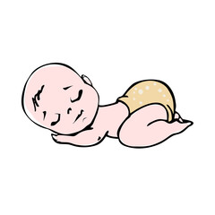 Funny and cute babies. Various poses of baby. Vector drawings
isolated. 