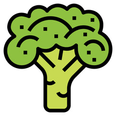 broccoli filled outline icon style