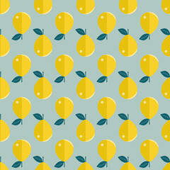 Seamless vector pattern of stylized lemons in vintage style.