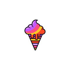 Ice cream multicolored. Abstract logo design.