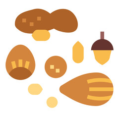 nuts flat icon style