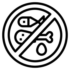 no meat line icon style