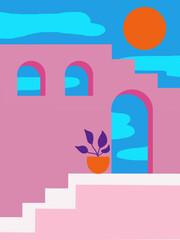 Pink arches_Wall art and decoration