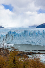 The famous glacier and natural sight Perito Moreno with the icy waters of Lago Argentino in Patagonia, Argentina, South America 