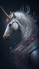 Obraz na płótnie Canvas White Unicorn The mythical creature. Generative AI.