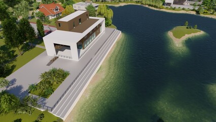 Naklejka premium Modern cottage