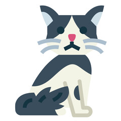 Cymric Cat flat icon style