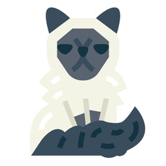 Himalayan Cat flat icon style