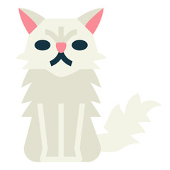 Persian Cat flat icon style