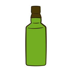 Green bottle. St. Patrick's Day. Cartoon flat icon. Vector illustration. Isolated on white background