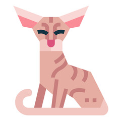Peterbald Cat flat icon style