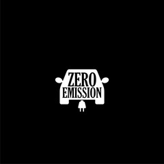  Zero emission icon Electric car logo icon isolated on dark background