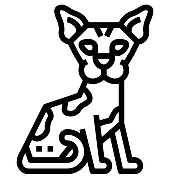recommend clip art: Sphynx Cat line icon style