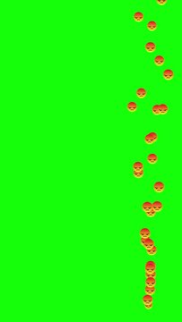 Social Media Live Style Angry Emoji Animation Coming From Bottom On Green Chroma Key. Vertical Seamless Loopable Animation.