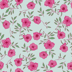 Seamless pattern flower pink