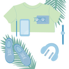 Flatlay clothing, summert