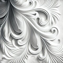 White architectural floral stucco