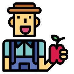 farmer filled outline icon style