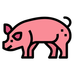 pig filled outline icon style
