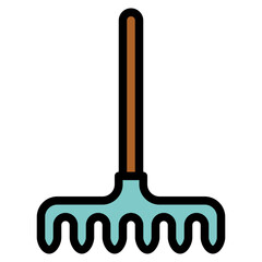 rake filled outline icon style
