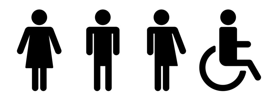 Vector image of toilet icons, toilet icons in vector