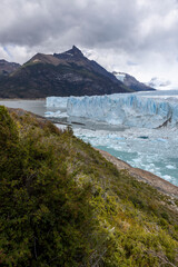 Fototapeta na wymiar The famous glacier and natural sight Perito Moreno with the icy waters of Lago Argentino in Patagonia, Argentina, South America 