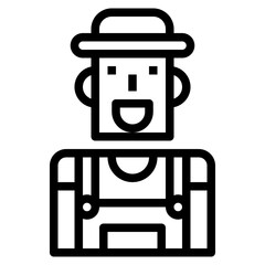 farmer line icon style