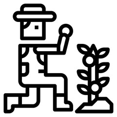 farmer line icon style