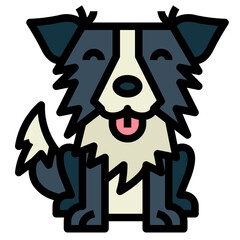 Border Collie filled outline icon style