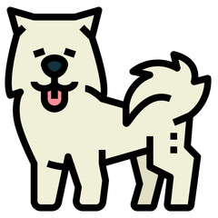 Samoyed filled outline icon style