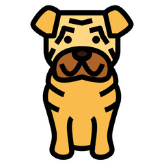 Shar Pei filled outline icon style