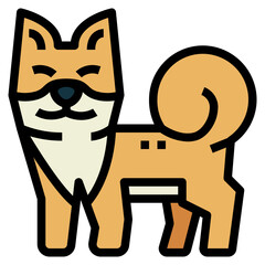 shiba filled outline icon style